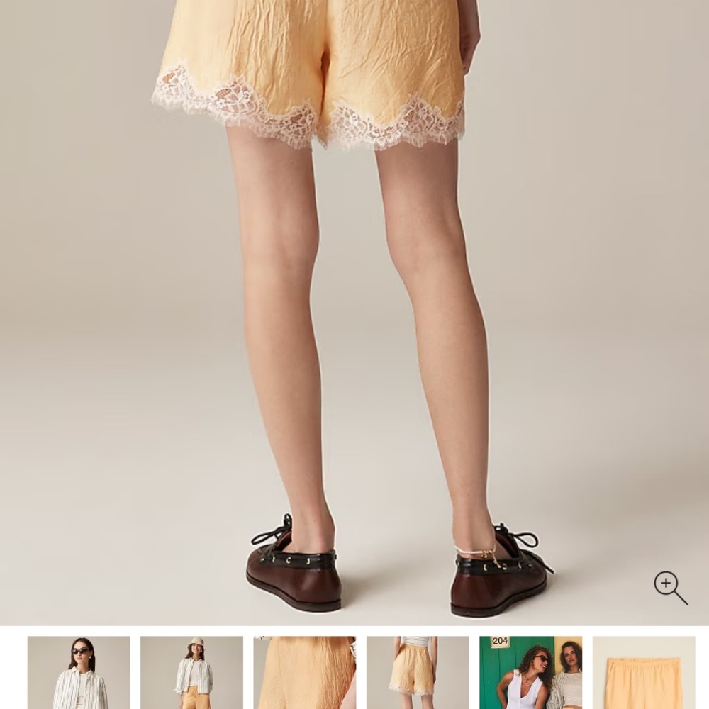 J Crew brand lace trim shorts. Elastic waist, very stylish. New with tags - Picture 3 of 6